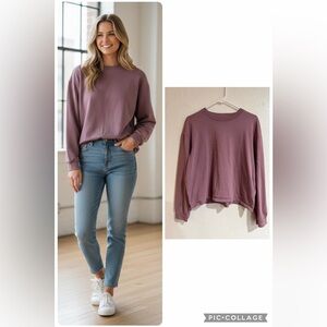 Madewell Mauve Pink Women's Pullover 100% Cotton Sweatshirt size M